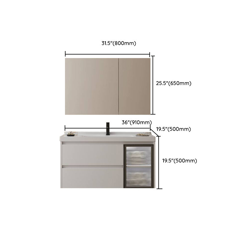 Modern Space Saver Vanity Wall Mount Ceramic Top Backsplash Included Clearhalo 'Bathroom Remodel & Bathroom Fixtures' 'Bathroom Vanities' 'bathroom_vanities' 'Home Improvement' 'home_improvement' 'home_improvement_bathroom_vanities' 8142107