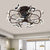 Kids 8 Bulbs 5 Blades Ceiling Fan Light Coffee Music Note/Grey Loving Heart/White Star Semi Flush Mount Lighting with Iron Cage, 23.5" Wide Coffee Clearhalo 'Ceiling Fans with Lights' 'Ceiling Fans' 'Kids Ceiling Fans' 'Kids' Lighting' 814421