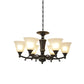 6/8 Bulbs Chandelier Lighting Bell Frosted Glass Hanging Light Fixture in Black for Living Room Clearhalo 'Ceiling Lights' 'Chandeliers' Lighting' options 814627