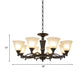 6/8 Bulbs Chandelier Lighting Bell Frosted Glass Hanging Light Fixture in Black for Living Room Clearhalo 'Ceiling Lights' 'Chandeliers' Lighting' options 814634