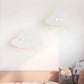 Kids UFO Flush Mount Wall Light Wood Child Bedside LED Sconce Lighting Fixture in White with Remote Clearhalo 'Wall Lamps & Sconces' 'Wall Lights' Lighting' 814788