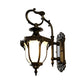 Black/Bronze Scrolled Arm Wall Lighting Rustic 1-Light Courtyard Wall Mounted Lamp with Urn Frosted Glass Shade Clearhalo 'Wall Lamps & Sconces' 'Wall Lights' Lighting' 814958