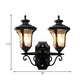 2 Bulbs Wall Mount Light Traditional Urn-Shade Clear Dimple Glass Sconce Lamp in Black Clearhalo 'Wall Lamps & Sconces' 'Wall Lights' Lighting' 815065