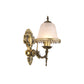 Brass Bell Sconce Lighting Fixture Classic Ivory Glass 1/2-Head Living Rom Wall Mounted Light Clearhalo 'Wall Lamps & Sconces' 'Wall Lights' Lighting' 815145