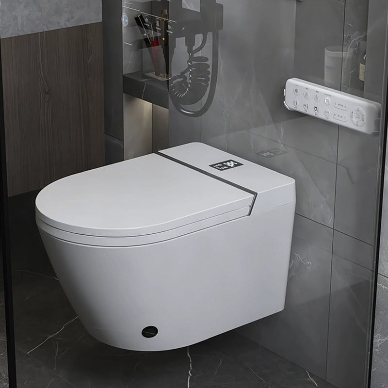 White Antimicrobial Wall Hung Toilet Set with Remote Control Included Clearhalo 'Bathroom Remodel & Bathroom Fixtures' 'Bidets' 'Home Improvement' 'home_improvement' 'home_improvement_bidets' 'Toilets & Bidets' 8151533