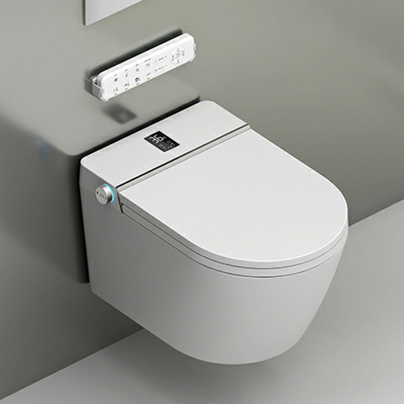 White Antimicrobial Wall Hung Toilet Set with Remote Control Included Clearhalo 'Bathroom Remodel & Bathroom Fixtures' 'Bidets' 'Home Improvement' 'home_improvement' 'home_improvement_bidets' 'Toilets & Bidets' 8151534