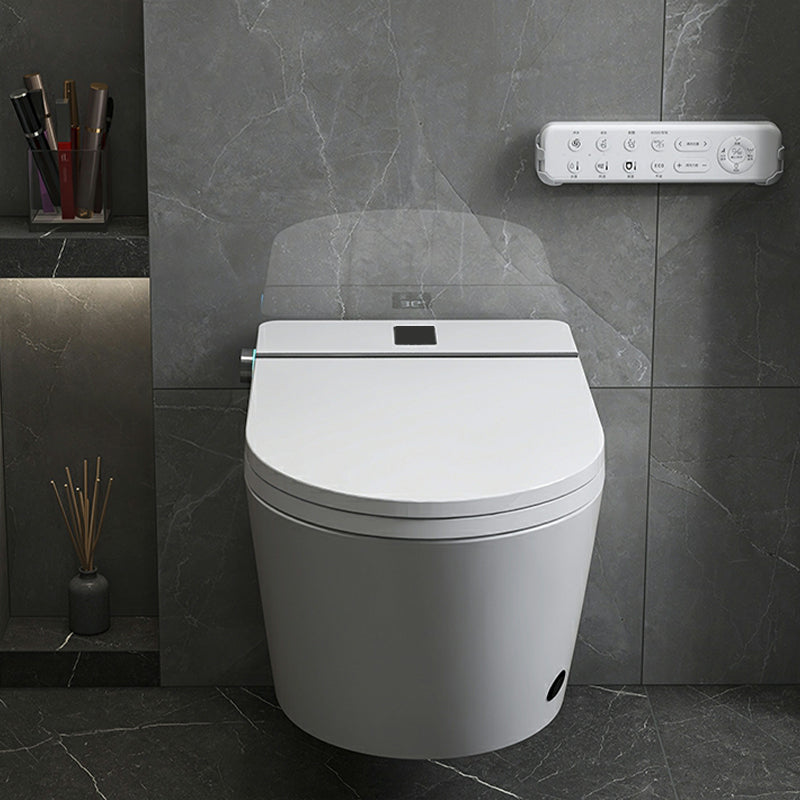 White Antimicrobial Wall Hung Toilet Set with Remote Control Included Clearhalo 'Bathroom Remodel & Bathroom Fixtures' 'Bidets' 'Home Improvement' 'home_improvement' 'home_improvement_bidets' 'Toilets & Bidets' 8151535