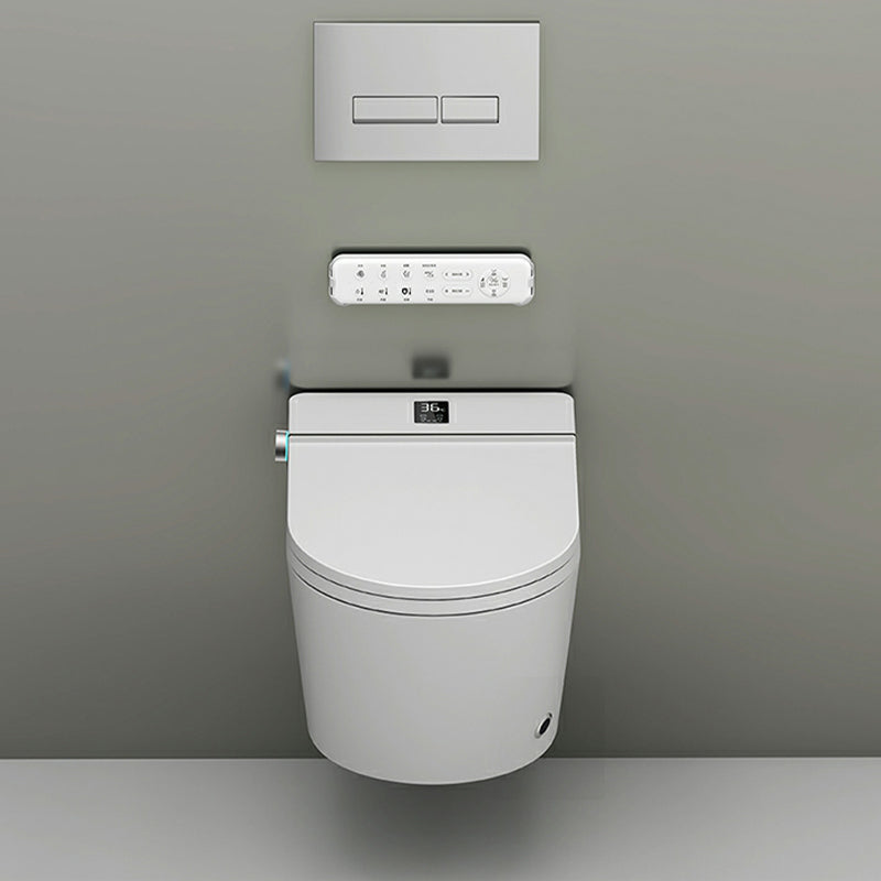 White Antimicrobial Wall Hung Toilet Set with Remote Control Included Clearhalo 'Bathroom Remodel & Bathroom Fixtures' 'Bidets' 'Home Improvement' 'home_improvement' 'home_improvement_bidets' 'Toilets & Bidets' 8151537