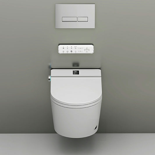 White Antimicrobial Wall Hung Toilet Set with Remote Control Included Clearhalo 'Bathroom Remodel & Bathroom Fixtures' 'Bidets' 'Home Improvement' 'home_improvement' 'home_improvement_bidets' 'Toilets & Bidets' 8151537