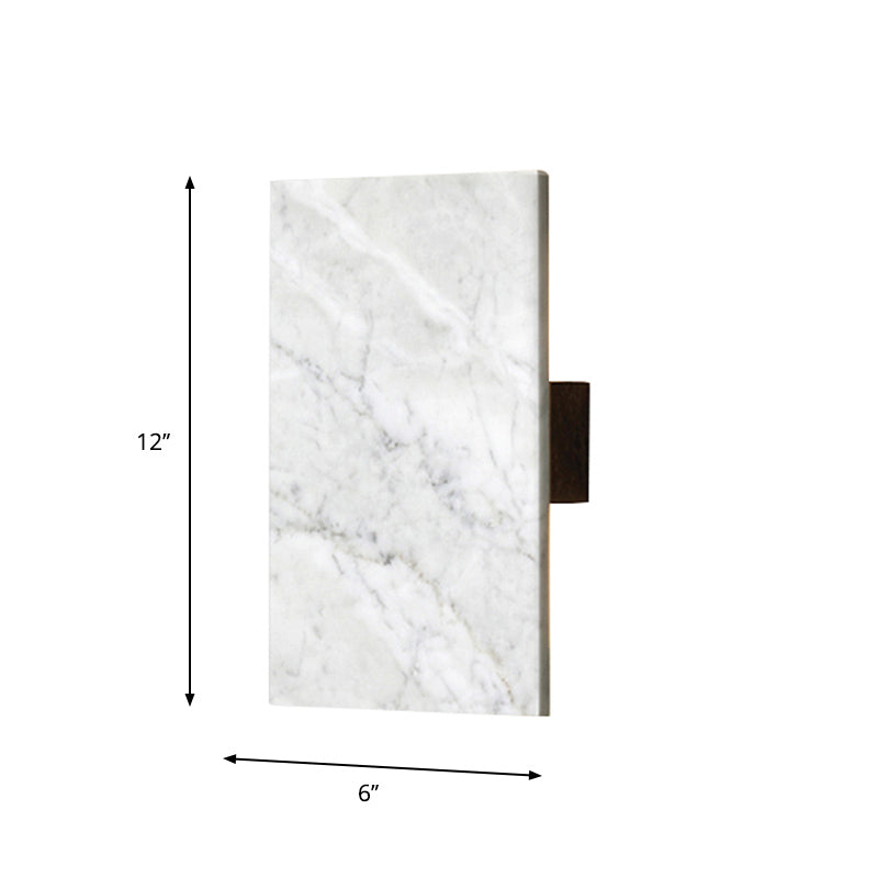 2 Lights Bedside Wall Light Sconce Simple Grey Wall Mounted Lamp with Rectangle Panel Marble Shade Clearhalo 'Modern wall lights' 'Modern' 'Wall Lamps & Sconces' 'Wall Lights' Lighting' 815281