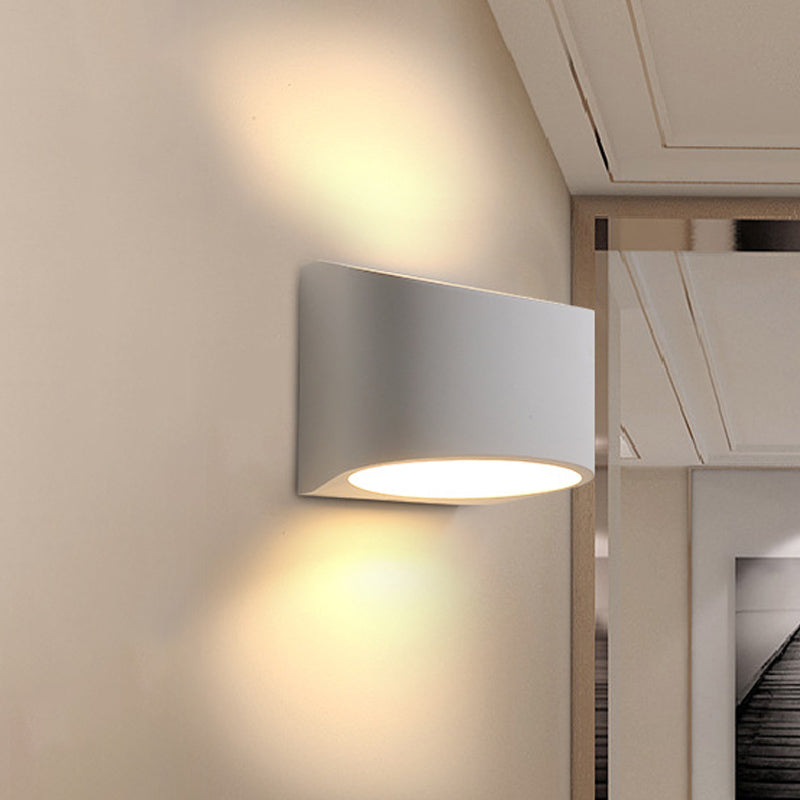 Oblong LED Wall Sconce Lighting Minimalist Gypsum 1-Head White Wall Lamp Fixture Clearhalo 'Modern wall lights' 'Modern' 'Wall Lamps & Sconces' 'Wall Lights' Lighting' 815299