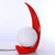 Moon Shape Nightstand Light Minimal Resin 1-Light Red Night Table Lamp with Orb Opal Glass Shade Red Clearhalo 'Lamps' 'Table Lamps' Lighting' 815360