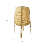 Beige Hand-Woven Table Light Asian Style 1 Bulb Bamboo Rattan Night Lamp for Bedside Clearhalo 'Lamps' 'Table Lamps' Lighting' 815367