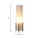 Tubular Shape Fabric Nightstand Light Minimalism 1 Light Beige Reading Book Lamp Clearhalo 'Lamps' 'Table Lamps' Lighting' 815375