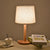 Fabric Half Barrel Desk Light Asian Style Single Light Wood Reading Book Lamp with Pull Chain Wood Clearhalo 'Lamps' 'Table Lamps' Lighting' 815388