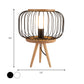 Drum Cage Iron Table Light Modernist 1 Head White/Black Finish Desk Lamp with Wood Tripod Base Clearhalo 'Lamps' 'Table Lamps' Lighting' 815425