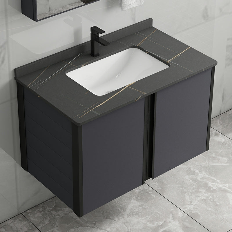 Wall Mount Modern Single-Sink Open Console with Sink Set with Soft Close Door Clearhalo 'Bathroom Remodel & Bathroom Fixtures' 'Bathroom Vanities' 'bathroom_vanities' 'Home Improvement' 'home_improvement' 'home_improvement_bathroom_vanities' 8157227