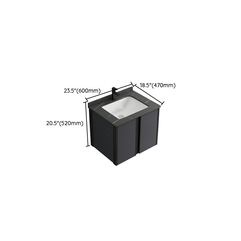 Wall Mount Modern Single-Sink Open Console with Sink Set with Soft Close Door Clearhalo 'Bathroom Remodel & Bathroom Fixtures' 'Bathroom Vanities' 'bathroom_vanities' 'Home Improvement' 'home_improvement' 'home_improvement_bathroom_vanities' 8157254