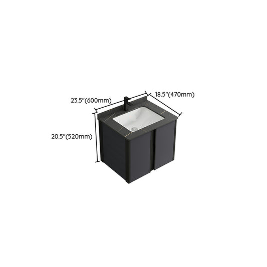 Wall Mount Modern Single-Sink Open Console with Sink Set with Soft Close Door Clearhalo 'Bathroom Remodel & Bathroom Fixtures' 'Bathroom Vanities' 'bathroom_vanities' 'Home Improvement' 'home_improvement' 'home_improvement_bathroom_vanities' 8157254