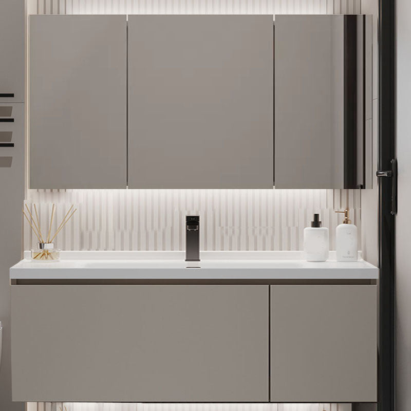 Single Sink Bathroom Vanity Set Overflow Wood Frame Wall Mounted with Drawer Vanity & Faucet & Mirror Cabinet 47"L x 20"W x 17"H Clearhalo 'Bathroom Remodel & Bathroom Fixtures' 'Bathroom Vanities' 'bathroom_vanities' 'Home Improvement' 'home_improvement' 'home_improvement_bathroom_vanities' 8162592