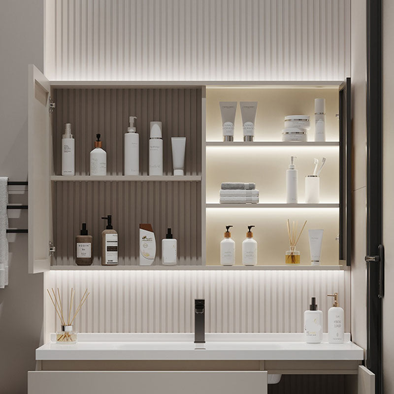 Single Sink Bathroom Vanity Set Overflow Wood Frame Wall Mounted with Drawer Clearhalo 'Bathroom Remodel & Bathroom Fixtures' 'Bathroom Vanities' 'bathroom_vanities' 'Home Improvement' 'home_improvement' 'home_improvement_bathroom_vanities' 8162594