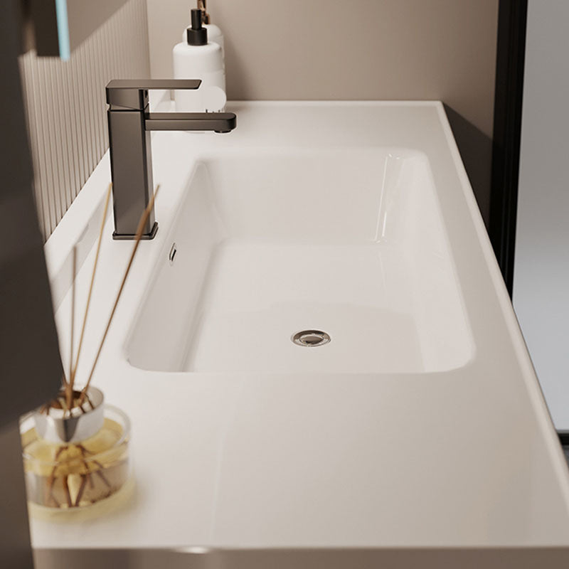 Single Sink Bathroom Vanity Set Overflow Wood Frame Wall Mounted with Drawer Clearhalo 'Bathroom Remodel & Bathroom Fixtures' 'Bathroom Vanities' 'bathroom_vanities' 'Home Improvement' 'home_improvement' 'home_improvement_bathroom_vanities' 8162606