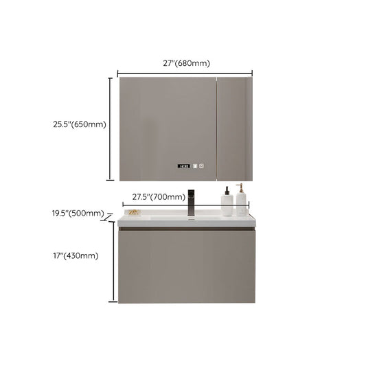 Single Sink Bathroom Vanity Set Overflow Wood Frame Wall Mounted with Drawer Clearhalo 'Bathroom Remodel & Bathroom Fixtures' 'Bathroom Vanities' 'bathroom_vanities' 'Home Improvement' 'home_improvement' 'home_improvement_bathroom_vanities' 8162640