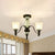 Conical Dining Room Semi Flush Antique Frosted Glass 3/6 Bulbs Black Ceiling Flush Mount Light 3 Black Clearhalo 'Ceiling Lights' 'Close To Ceiling Lights' 'Close to ceiling' 'Glass shade' 'Glass' 'Semi-flushmount' Lighting' 816506