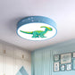Hollowed Out Iron LED Flush Mount Cartoon Red/Blue/Green Ceiling Light Fixture with Dinosaur Pattern Clearhalo 'Ceiling Lights' 'Close To Ceiling Lights' 'Close to ceiling' 'Flush mount' Lighting' 816844
