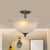 3-Head White Glass Semi Flush Light Countryside Bronze Curved Bedroom Flush Mount Lighting White Clearhalo 'Ceiling Lights' 'Close To Ceiling Lights' 'Close to ceiling' 'Glass shade' 'Glass' 'Semi-flushmount' Lighting' 816863