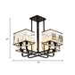 6/8 Heads Rectangle Semi Flush Minimalism Black Crystal Block Flush Mount Recessed Lighting Clearhalo 'Ceiling Lights' 'Close To Ceiling Lights' 'Close to ceiling' 'Semi-flushmount' Lighting' 816982