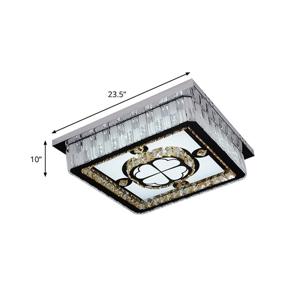 Simplicity Square Ceiling Mounted Light LED Crystal Flush Mount