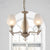 White Frosted Glass Cup Shape Chandelier Traditional 3/6 Bulbs Bedroom Pendulum Light in Gold 3 White Clearhalo 'Ceiling Lights' 'Chandeliers' 'Glass shade' 'Glass' 'Pendant Lights' Lighting' 817352