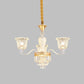 Blossom Bedroom Chandelier Lamp Traditional Clear Crystal Glass 3/6-Head Gold Suspension Pendant Clearhalo 'Ceiling Lights' 'Chandeliers' Lighting' options 817438