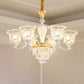 Blossom Bedroom Chandelier Lamp Traditional Clear Crystal Glass 3/6-Head Gold Suspension Pendant Clearhalo 'Ceiling Lights' 'Chandeliers' Lighting' options 817441