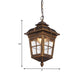 1-Light Clear Ripple Glass Drop Pendant Lodge Bronze Lantern Outdoor Hanging Fixture Clearhalo 'Ceiling Lights' 'Glass shade' 'Glass' 'Pendant Lights' 'Pendants' Lighting' 817535