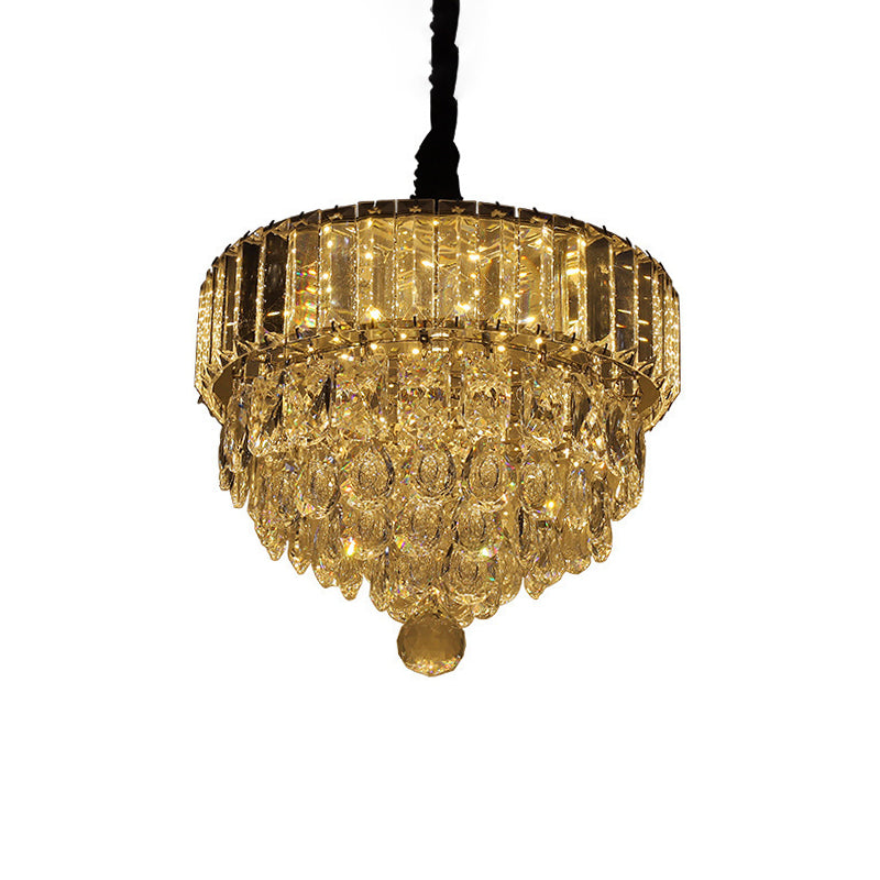 Black LED Drop Pendant Contemporary Clear Faceted Crystal Teardrop Hanging Light Fixture for Dining Room Clearhalo 'Ceiling Lights' 'Modern Pendants' 'Modern' 'Pendant Lights' 'Pendants' Lighting' 817695