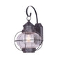 Coffee/Bronze Lantern Wall Light Retro White/Clear Glass 1 Head Outdoor Wall Lighting with Wire Cage Clearhalo 'Wall Lamps & Sconces' 'Wall Lights' Lighting' 817780