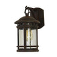 Clear Seeded Glass Lantern Sconce Rustic 1 Light Outdoor Wall Lighting with Metal Frame in Coffee/Black Clearhalo 'Wall Lamps & Sconces' 'Wall Lights' Lighting' 817828