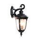Clear Bubble Glass Black Sconce Urn 1 Head Rustic Wall Lamp Fixture with Curling Arm for Outdoor Clearhalo 'Wall Lamps & Sconces' 'Wall Lights' Lighting' 817832