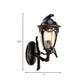 Clear Glass Urn Wall Sconce Countryside 1 Light Patio Wall Lighting in Black with Bird Decor Clearhalo 'Wall Lamps & Sconces' 'Wall Lights' Lighting' 817891