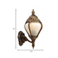 Frosted Glass Bronze Wall Lighting Lantern Single Bulb Rustic Wall Sconce Light Fixture for Outdoor, Up/Down Clearhalo 'Wall Lamps & Sconces' 'Wall Lights' Lighting' 817895