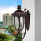 Swooping Arm Seedy Glass Sconce Lodge 1-Head Courtyard Wall Light Fixture in Dark Coffee Clearhalo 'Wall Lamps & Sconces' 'Wall Lights' Lighting' 817906