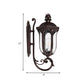 Swooping Arm Seedy Glass Sconce Lodge 1-Head Courtyard Wall Light Fixture in Dark Coffee Clearhalo 'Wall Lamps & Sconces' 'Wall Lights' Lighting' 817908