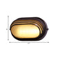 Semicircle/Oval Yard Flush Wall Sconce Farmhouse Frosted Ribbed Glass 1 Light Coffee Wall Light Fixture Clearhalo 'Wall Lamps & Sconces' 'Wall Lights' Lighting' 817981