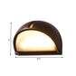 Semicircle/Oval Yard Flush Wall Sconce Farmhouse Frosted Ribbed Glass 1 Light Coffee Wall Light Fixture Clearhalo 'Wall Lamps & Sconces' 'Wall Lights' Lighting' 817991