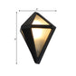 Dark Coffee Diamond/Elliptical Wall Sconce Rustic Opal Glass 1-Light Balcony Wall Lighting Fixture Clearhalo 'Wall Lamps & Sconces' 'Wall Lights' Lighting' 818000