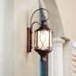 Opal Glass Lantern Wall Mounted Light Traditional 1-Light Patio Wall Lighting Ideas in Black/Rust Rust Clearhalo 'Wall Lamps & Sconces' 'Wall Lights' Lighting' 818080