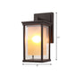1 Bulb Wall Light Lodge Yard Amber Glass Sconce with Rectangle Clear Glass Shade in Black Clearhalo 'Wall Lamps & Sconces' 'Wall Lights' Lighting' 818103