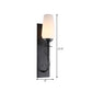 Single Light Wall Sconce Lamp Rustic Conical White Glass Wall Mounted Light Fixture in Black Clearhalo 'Wall Lamps & Sconces' 'Wall Lights' Lighting' 818239